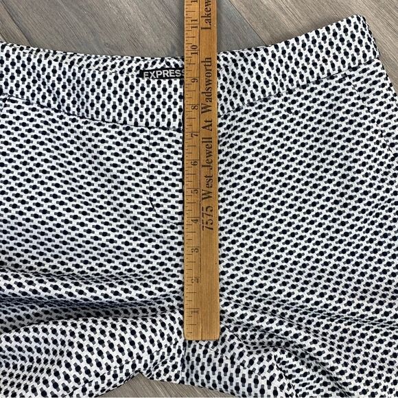 Express Editor Swiss Dot Crop Pants White Blue 2 - Picture 9 of 9